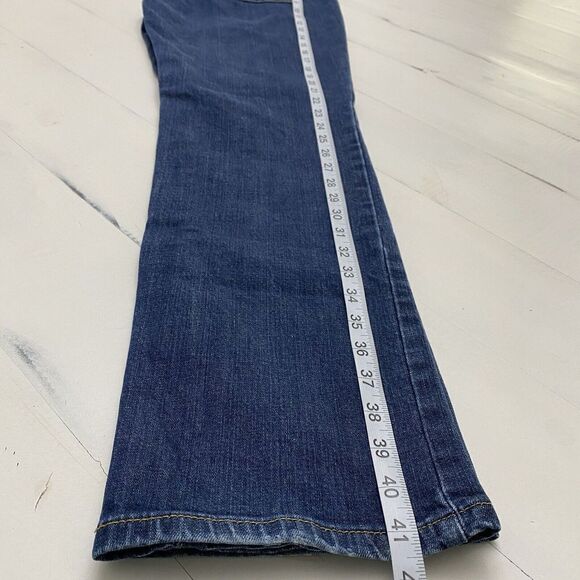 Levi 505 Straight Leg Women's  Mid Rise Stretch Denim Blue Jeans No Size Tag - Picture 13 of 15
